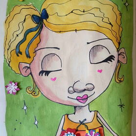 Mädel mit Papierblumen